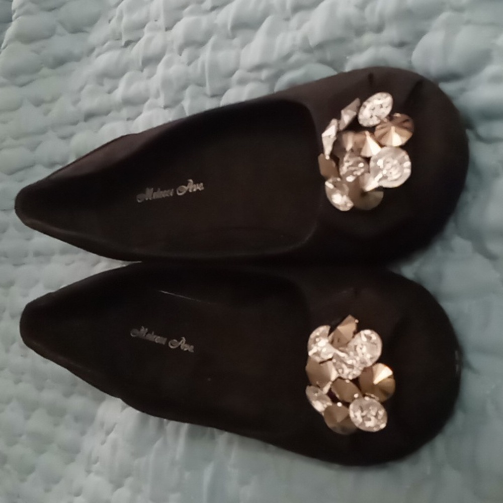 Melrose Ave. Black Dress Wedge Flats Size  8.5